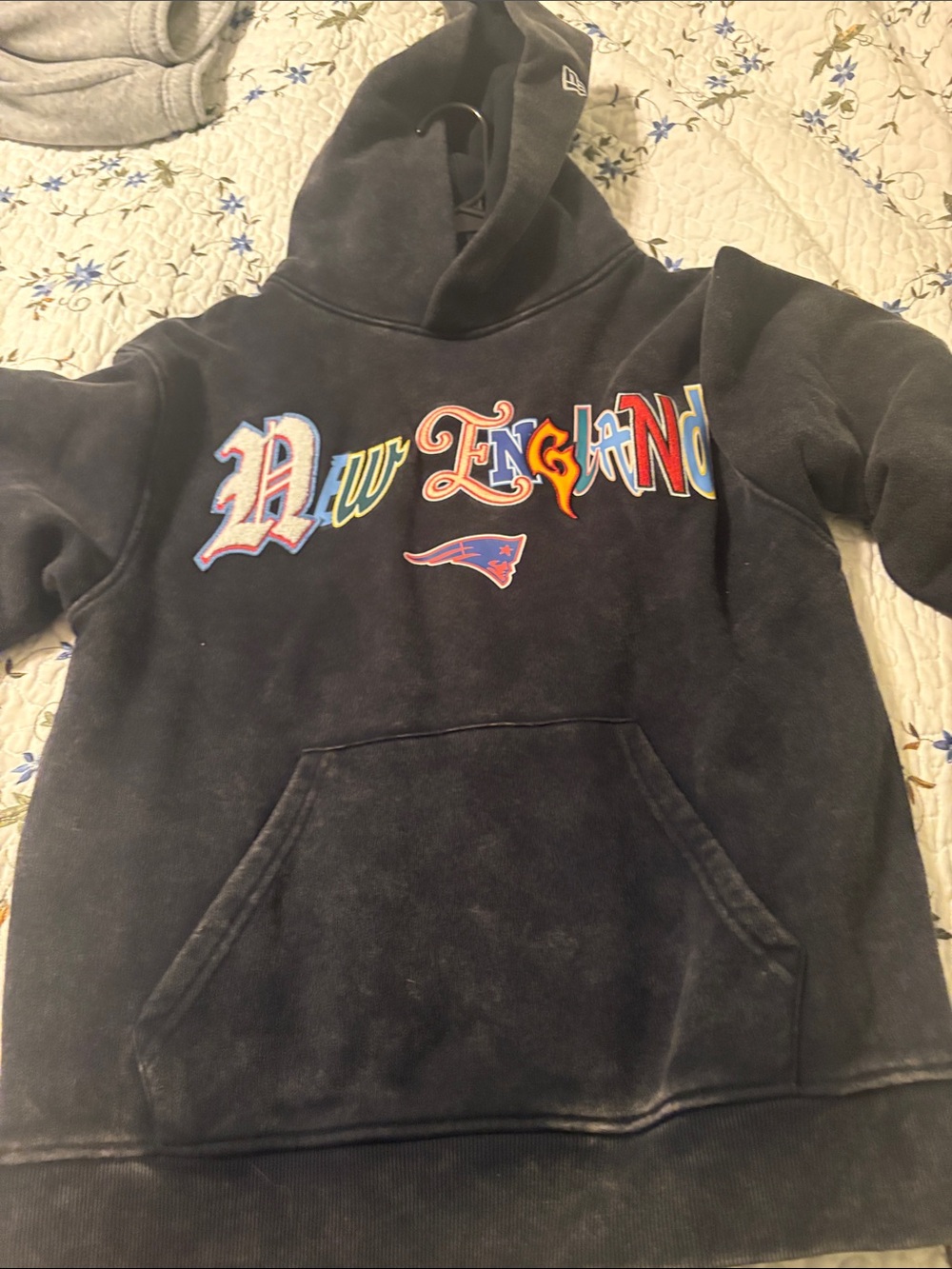Black New England Graphic Pullover Hoodie by New Era